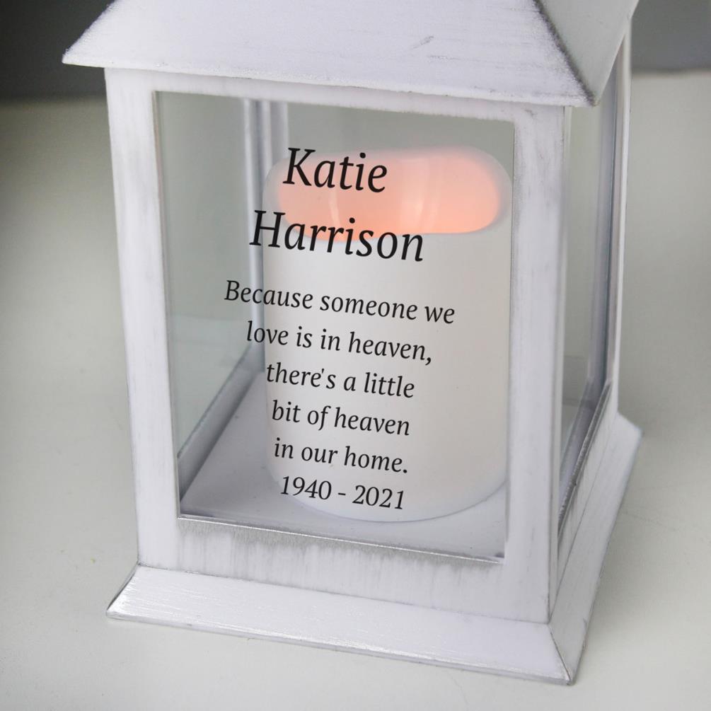 Personalised Memorial White Lantern Extra Image 1